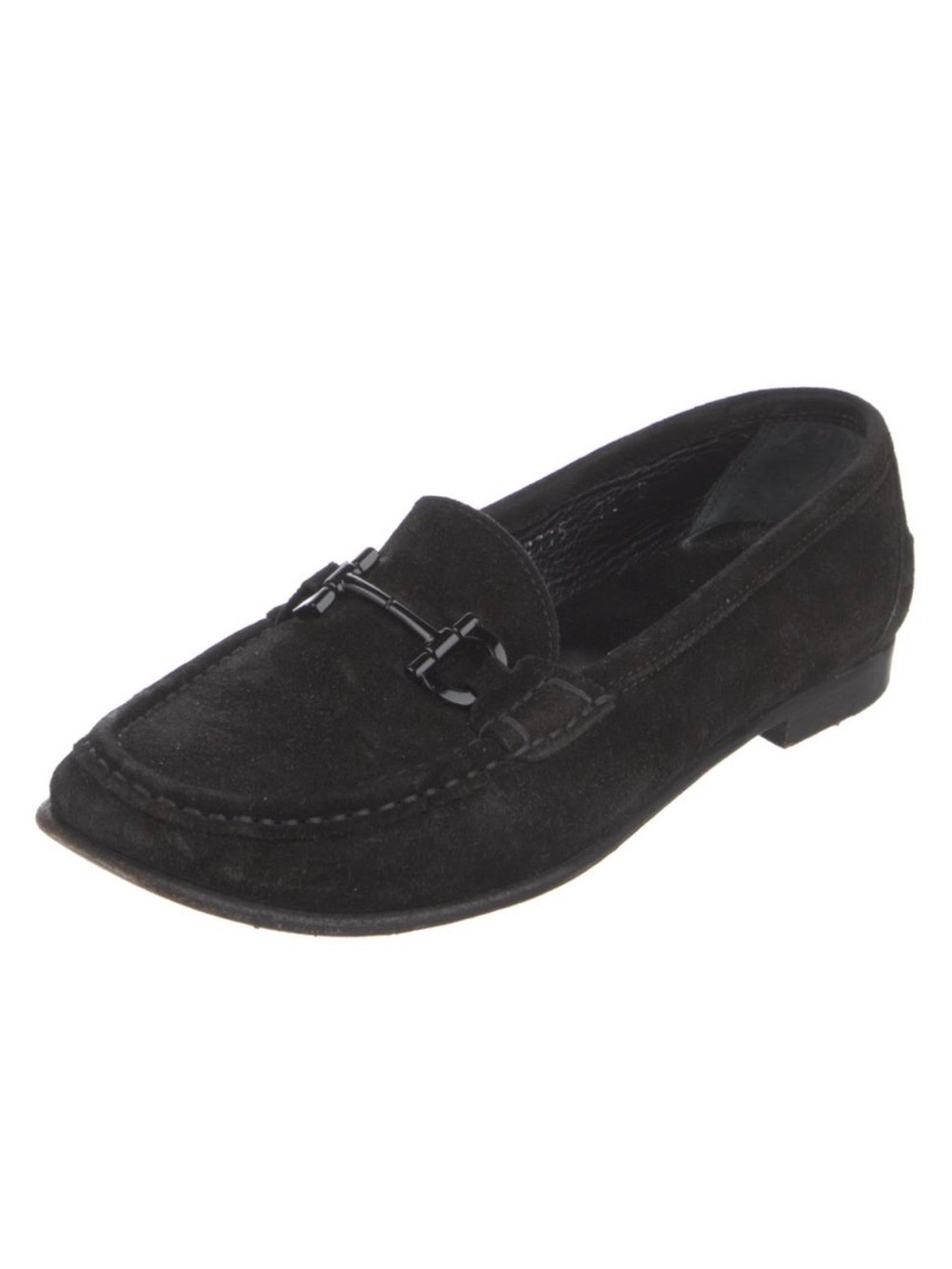 Salvatore Ferragamo Black Suede Bit Loafers